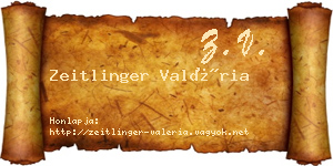 Zeitlinger Valéria névjegykártya